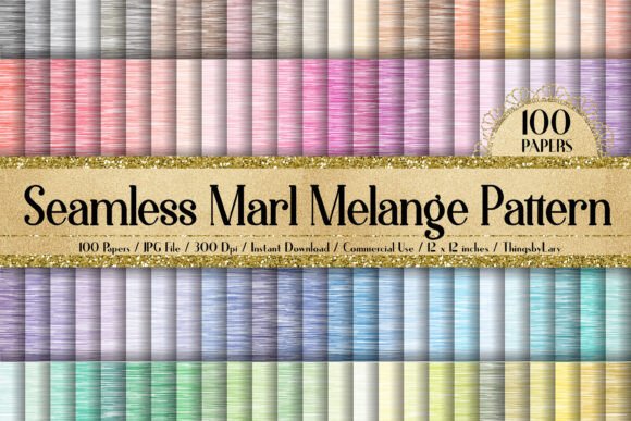100 Seamless Marl Melange Fabric Papers