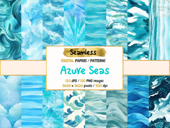 Azure Seas Seamless Digital Papers
