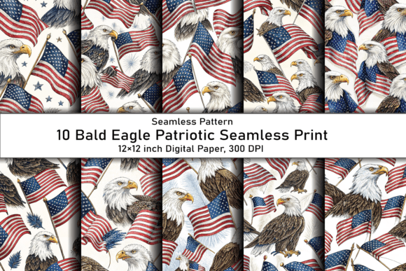 Bald Eagle Patriotic Seamless Print: A Creative Resource for Memorial Day and Beyond