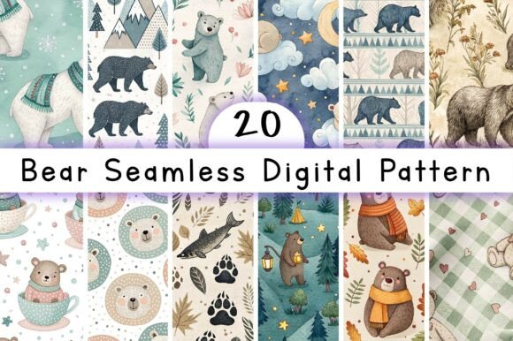 Bear Seamless Digital Pattern: A Versatile Design Asset