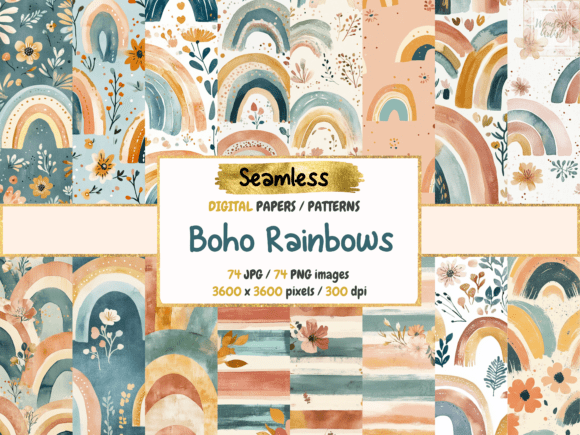 Boho Rainbows Seamless Digital Papers: A Creative Guide for Modern Designers