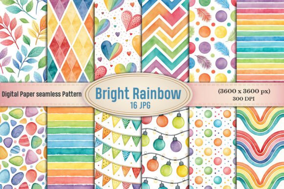 Bright Rainbow Digital Paper Pack Bundle: A Comprehensive Guide for Creative Projects