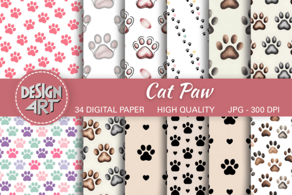 Cat Paw Seamless Pattern: A Versatile Design for Pet Lovers and Crafters
