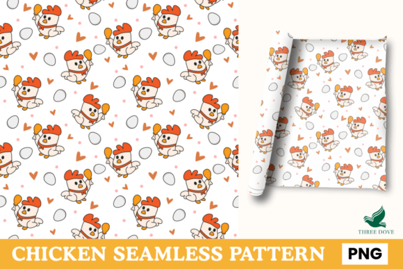 Chicken Seamless Pattern - 07 for Creative Projects