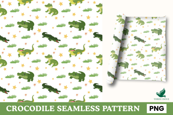 Crocodile Seamless Pattern - 01: A Versatile Digital Design for Creative Projects