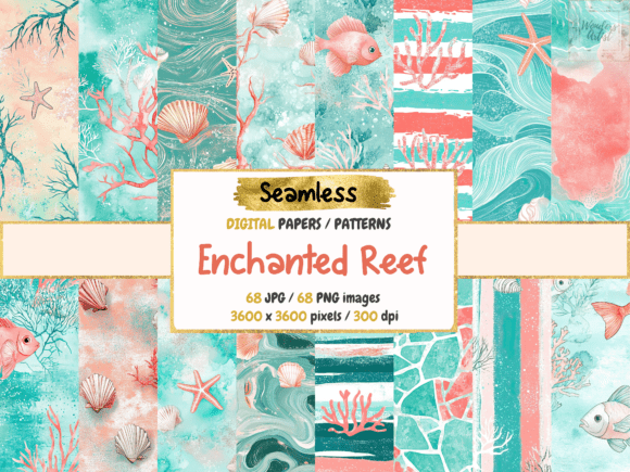 Enchanted Reef Seamless Digital Papers