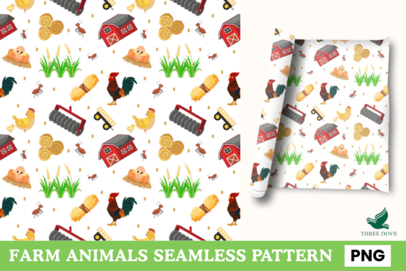 Farm Animals Seamless Pattern - 04 for Creative Projects