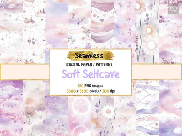 How Soft Self-Care Seamless Digital Paper Can Elevate Your Creative Projects with Calm and Comfort