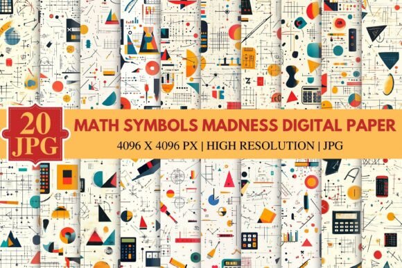 Math Symbols Madness Digital Paper – A Creative Tool for Designers and Content Creators