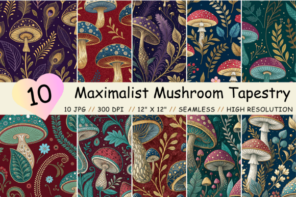 Maximalist Mushroom Tapestry Seamless: A Creative Design Solution for Every Project