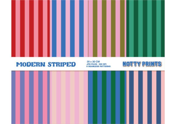 Modern Striped Seamless Digital Paper Pa