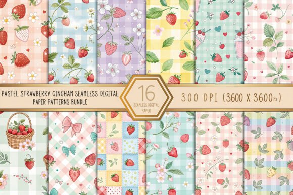 Pastel Strawberry Gingham Digital Paper – A Versatile Tool for Creative Projects