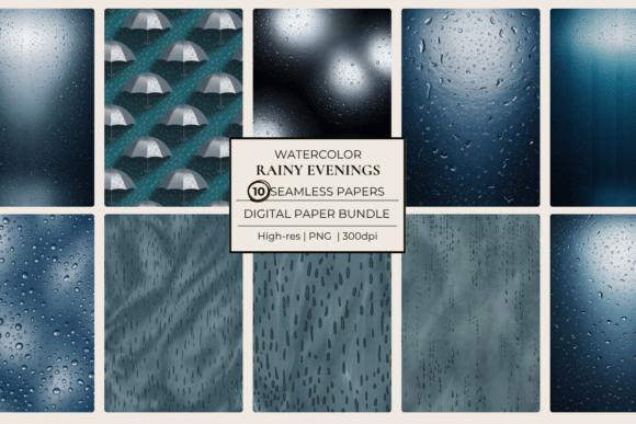 Rain Textures Seamless Papers: Elevate Your Designs with Realistic Raindrop Backgrounds