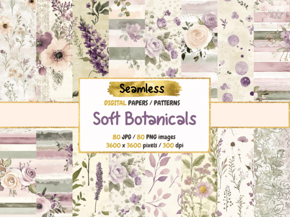 Soft Botanicals Seamless Digital Papers: Elevating Creativity with Natural Elegance