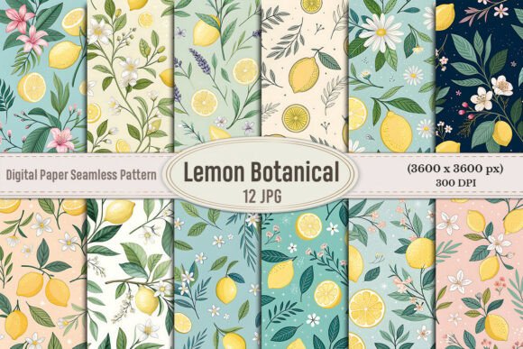 Unlock Creative Possibilities with the Lemon Botanical Seamless Pattern Bundle