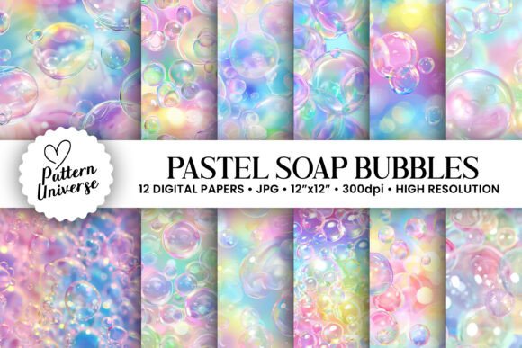 Unlock Creative Potential with Pastel Soap Bubbles Digital Papers for Modern Craft Projects