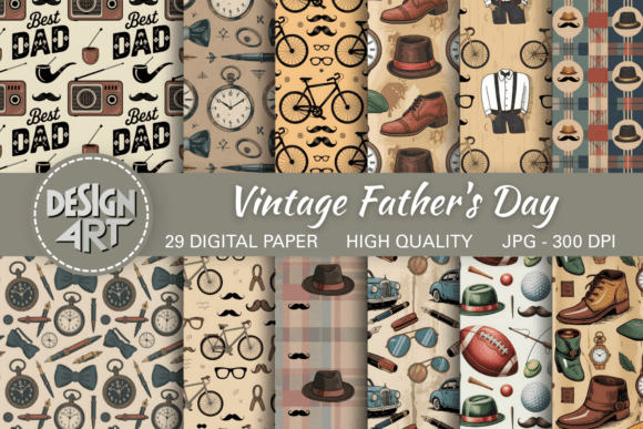 Vintage Father’s Day Digital Paper: A Timeless Creative Resource for Memorable Projects
