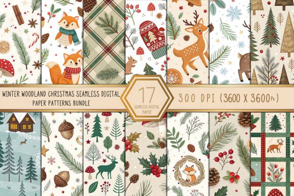 Woodland Christmas Seamless Digital Paper: A Creative Tool for Modern Designers and Entrepreneurs